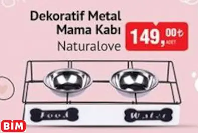 NATURALOVE DEKORATİF METAL MAMA KABI